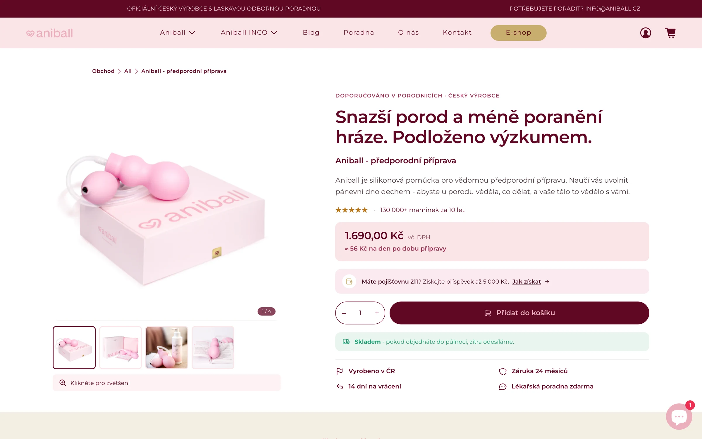 Náhled produktové stránky Aniball